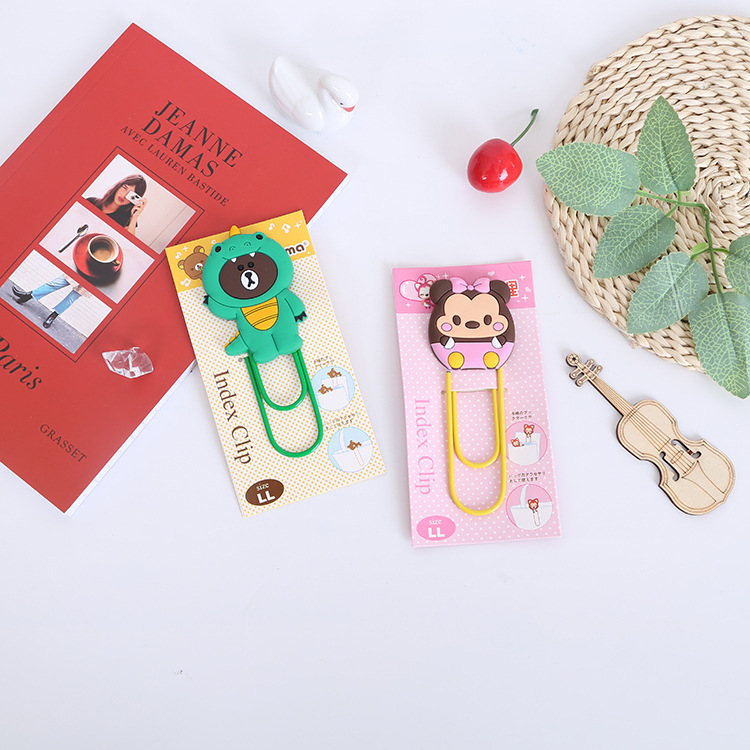 Large Paper Clip Bookmark Culture Study Stationery Cartoon Soft Glue Currently Available PVC Bookmark Customization