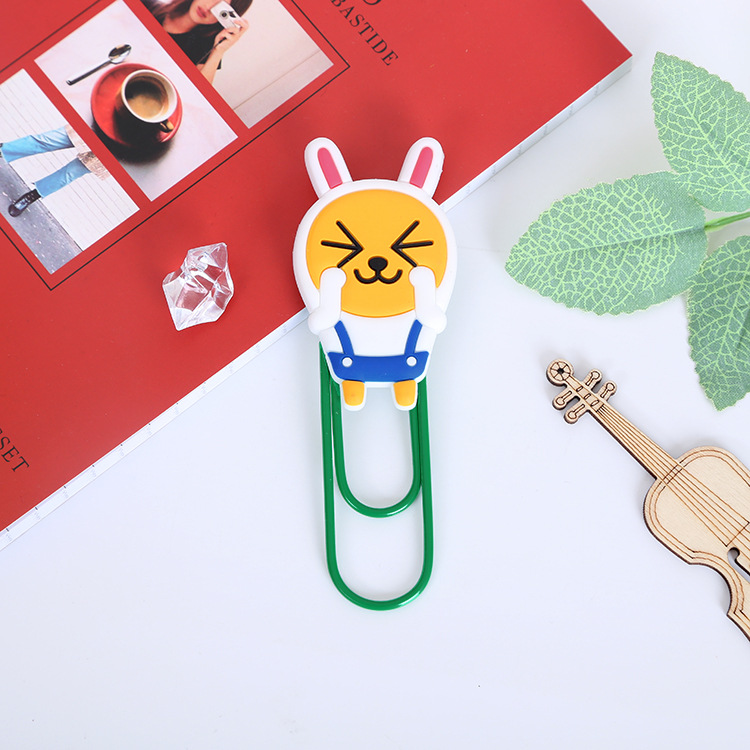 Large Paper Clip Bookmark Culture Study Stationery Cartoon Soft Glue Currently Available PVC Bookmark Customization