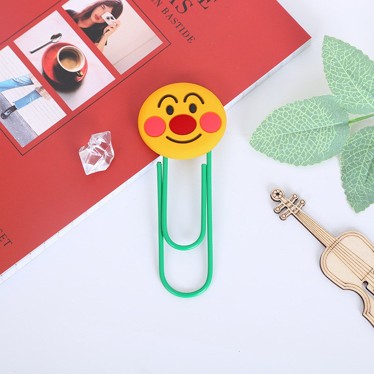 Large Paper Clip Bookmark Culture Study Stationery Cartoon Soft Glue Currently Available PVC Bookmark Customization