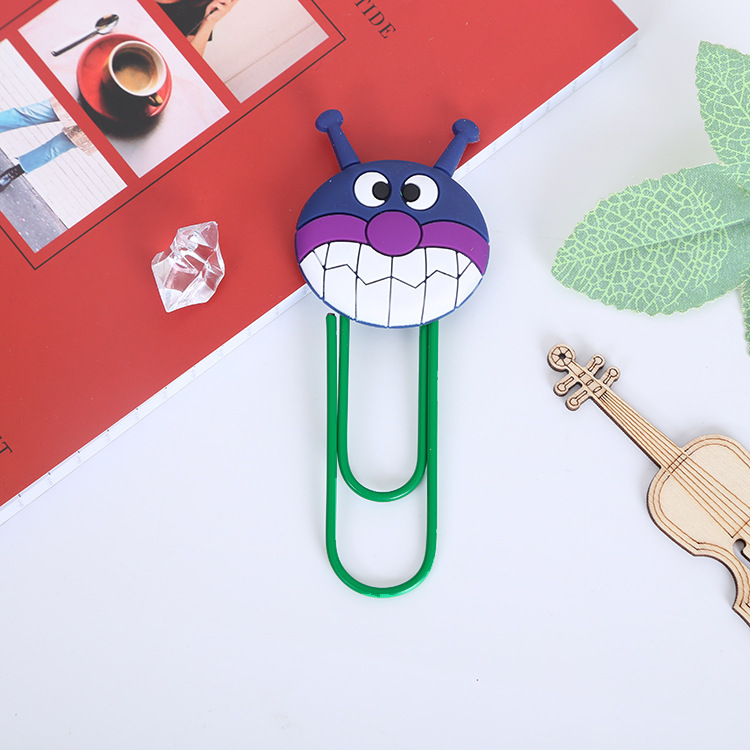 Large Paper Clip Bookmark Culture Study Stationery Cartoon Soft Glue Currently Available PVC Bookmark Customization