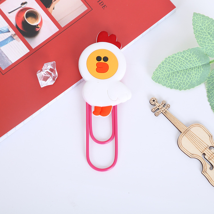 Large Paper Clip Bookmark Culture Study Stationery Cartoon Soft Glue Currently Available PVC Bookmark Customization