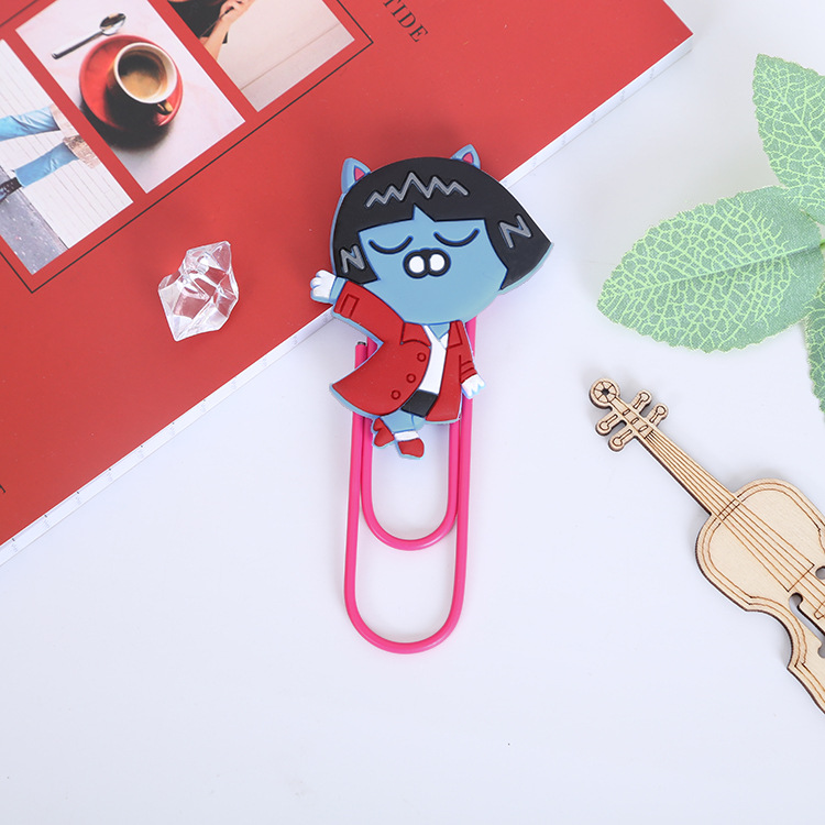 Large Paper Clip Bookmark Culture Study Stationery Cartoon Soft Glue Currently Available PVC Bookmark Customization