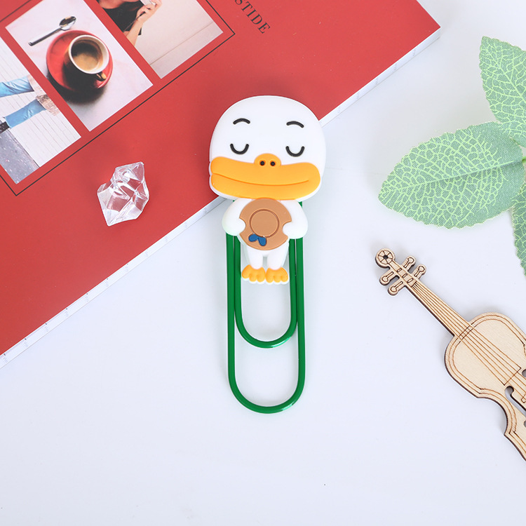 Large Paper Clip Bookmark Culture Study Stationery Cartoon Soft Glue Currently Available PVC Bookmark Customization