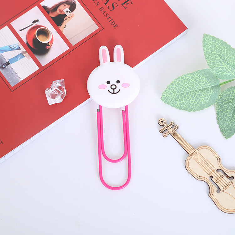 Large Paper Clip Bookmark Culture Study Stationery Cartoon Soft Glue Currently Available PVC Bookmark Customization