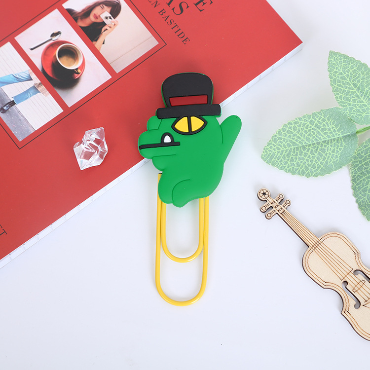 Large Paper Clip Bookmark Culture Study Stationery Cartoon Soft Glue Currently Available PVC Bookmark Customization