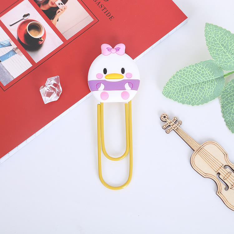 Large Paper Clip Bookmark Culture Study Stationery Cartoon Soft Glue Currently Available PVC Bookmark Customization