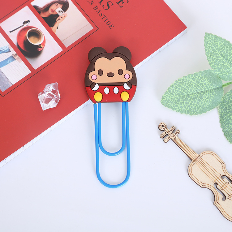 Large Paper Clip Bookmark Culture Study Stationery Cartoon Soft Glue Currently Available PVC Bookmark Customization
