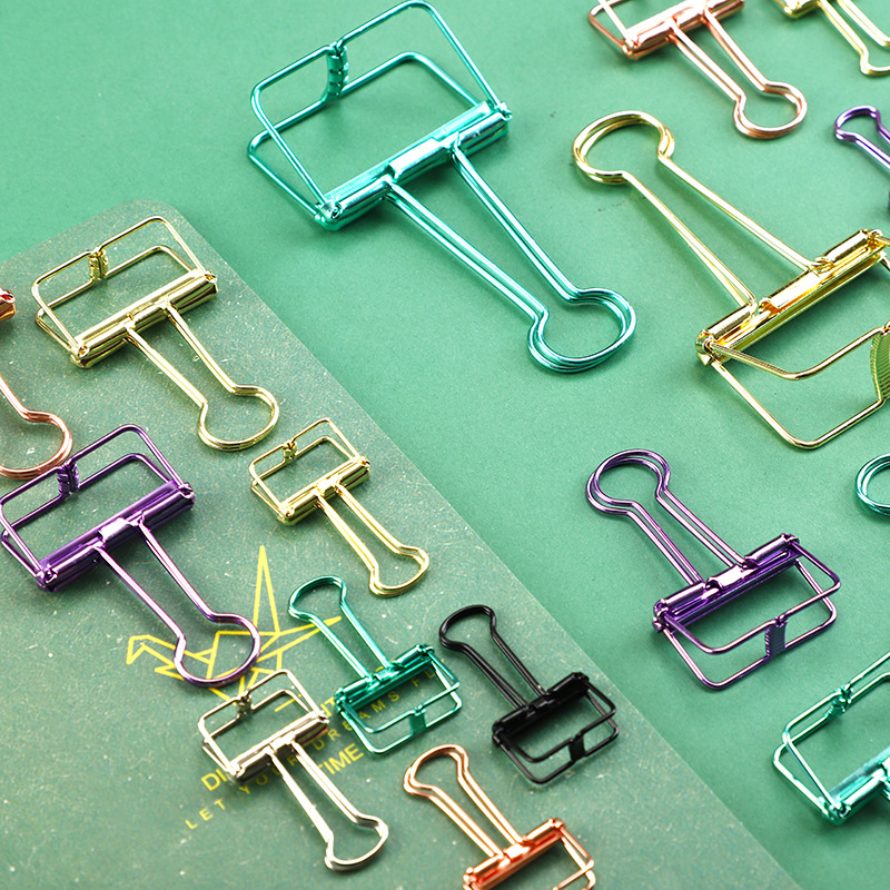 Yue Zhen Creative Box-Packed Color Metal Binder Clips Binder Clip Hand Account Retro Office Learning Check Holder Test Paper Clip