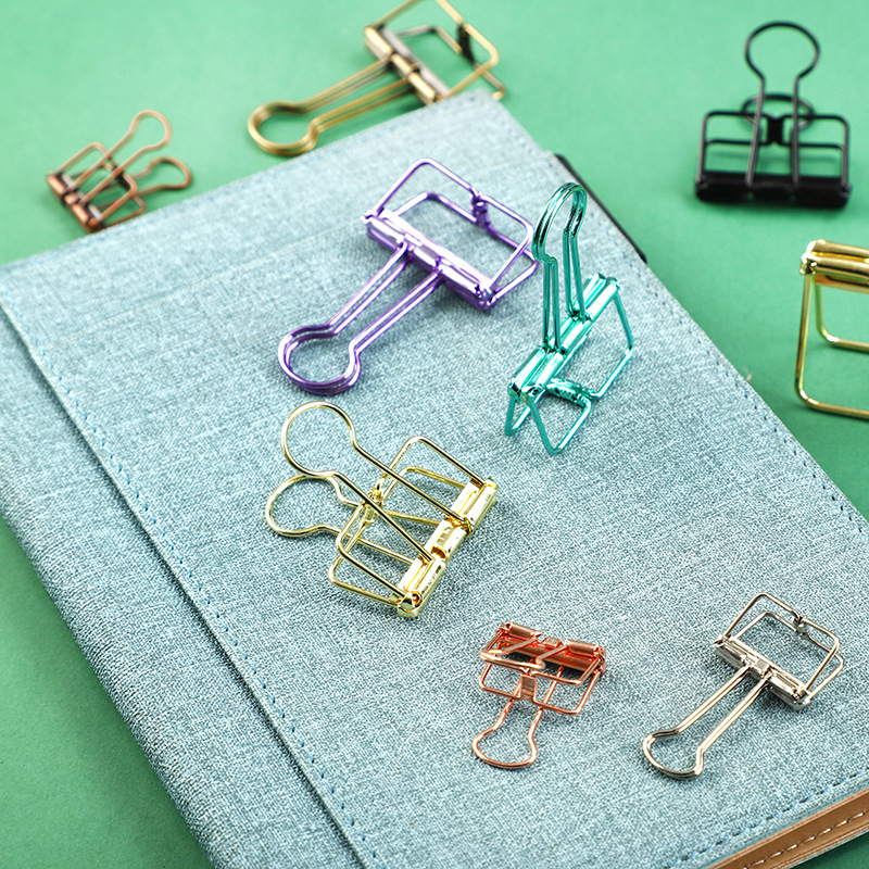 Yue Zhen Creative Box-Packed Color Metal Binder Clips Binder Clip Hand Account Retro Office Learning Check Holder Test Paper Clip