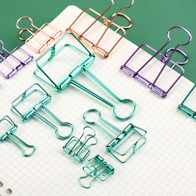 Yue Zhen Creative Box-Packed Color Metal Binder Clips Binder Clip Hand Account Retro Office Learning Check Holder Test Paper Clip