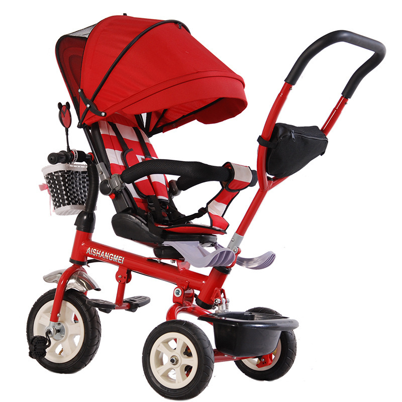 Factory Direct Sales Children&#039;s Three-Wheeled Trolley Baby Child Bicycle with Umbrella Canopy Rear Storage Basket Children&#039;s Toy Car