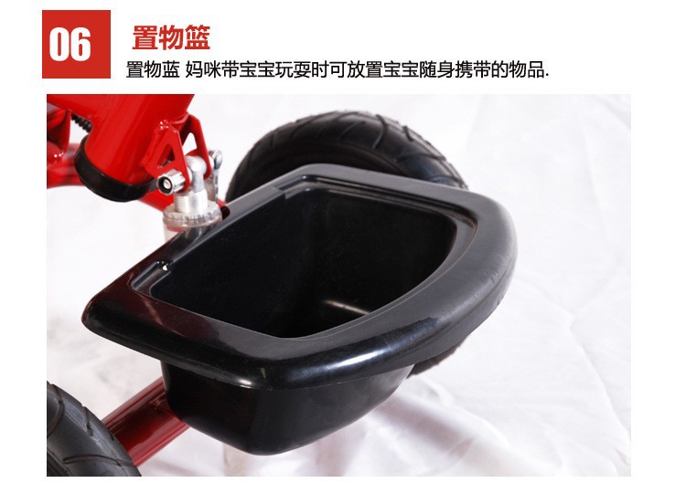 Factory Direct Sales Children's Three-Wheeled Trolley Baby Child Bicycle with Umbrella Canopy Rear Storage Basket Children's Toy Car