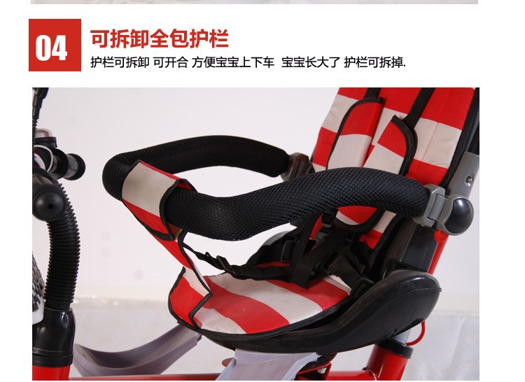 Factory Direct Sales Children's Three-Wheeled Trolley Baby Child Bicycle with Umbrella Canopy Rear Storage Basket Children's Toy Car