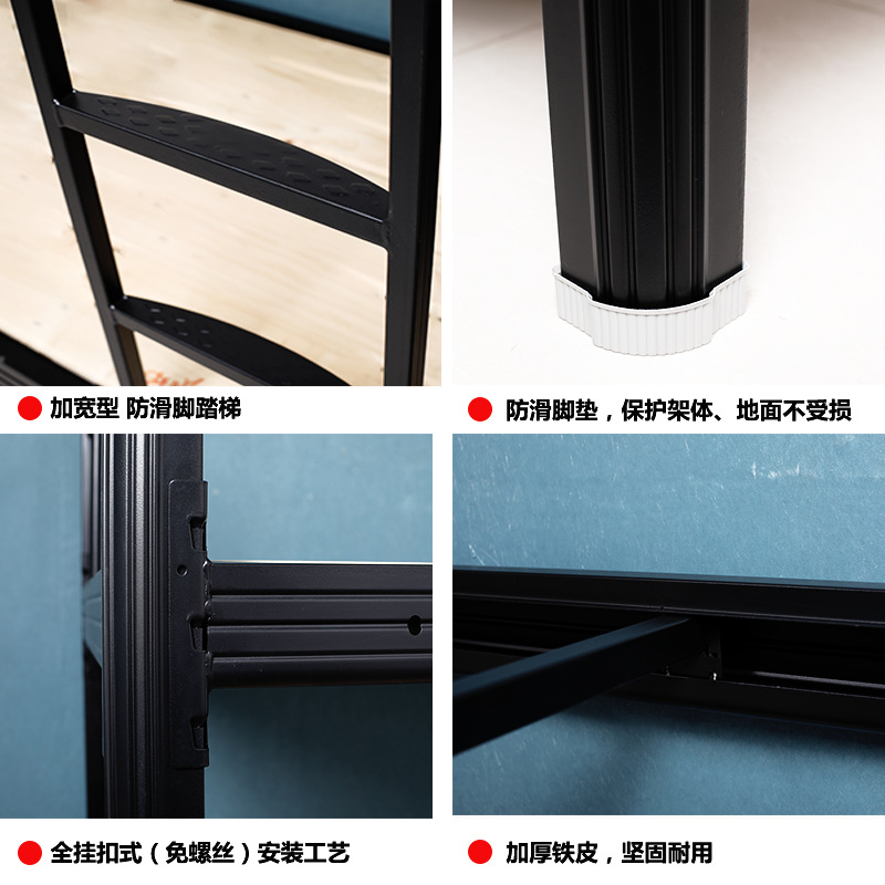 Upper and Lower Bunk Iron Bed Height-Adjustable Bed Staff Dormitory Canopy Bed Student Dormitory Bunk Bed Apartment Adult Iron Bed