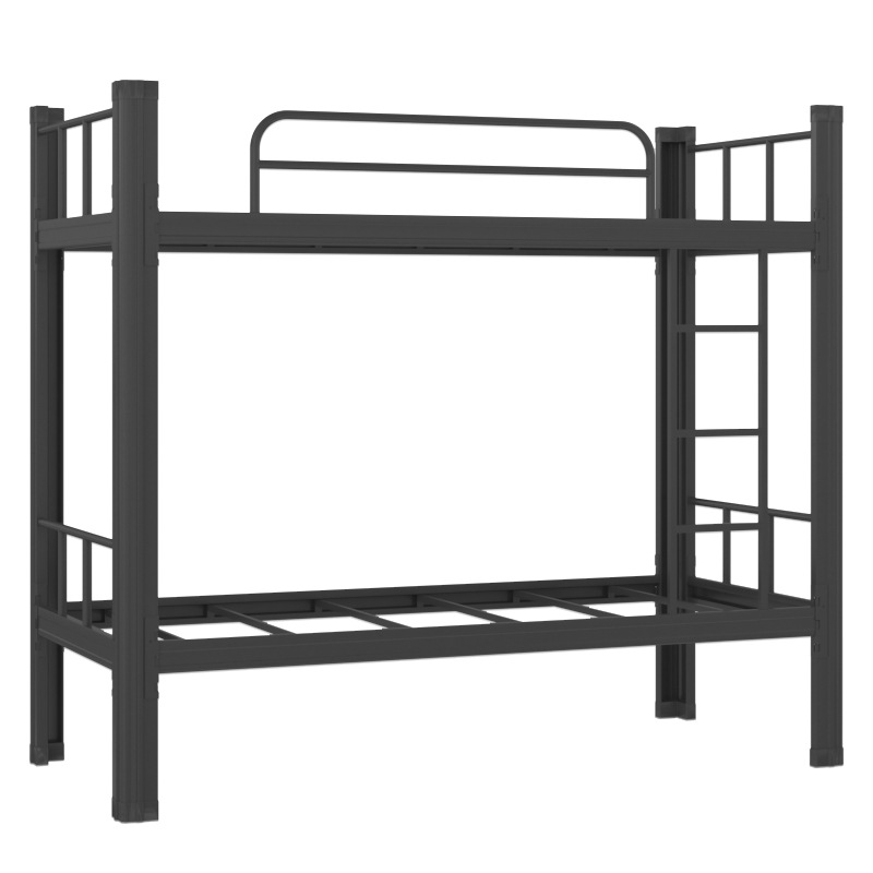 Oumeite Upper and Lower Bunk Iron Bed Staff Canopy Bed Height-Adjustable Bed Student Dormitory Double-Layer Profile Iron Frame Rental Room Bed