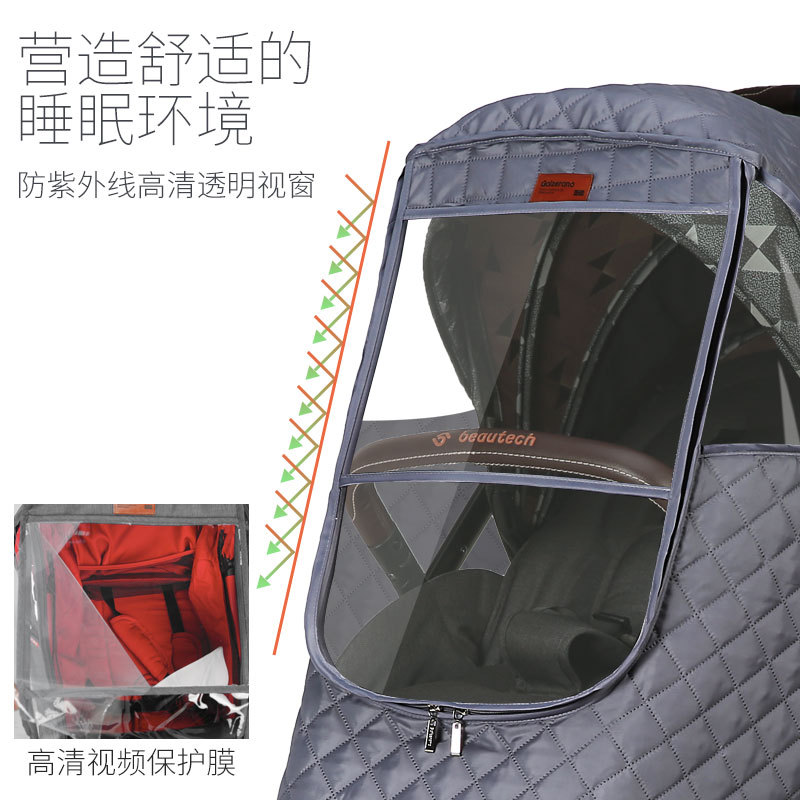 Baby Stroller Rain Cover Baby Windproof Rain Cover Universal Children Baby Walking Tool Shelter from Rain Fan Housing Sunshade Canopy