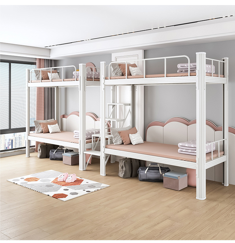 Iron Bunk Bed Staff Dormitory Bunk Bed Student Apartment Canopy Bed Adult Height-Adjustable Bed Thickened Iron Bed Iron Bunk Bed Staff Dormitory Bunk Bed Student Apartment Canopy Bed Adult Height-Adjustable Bed Thickened Iron Bed