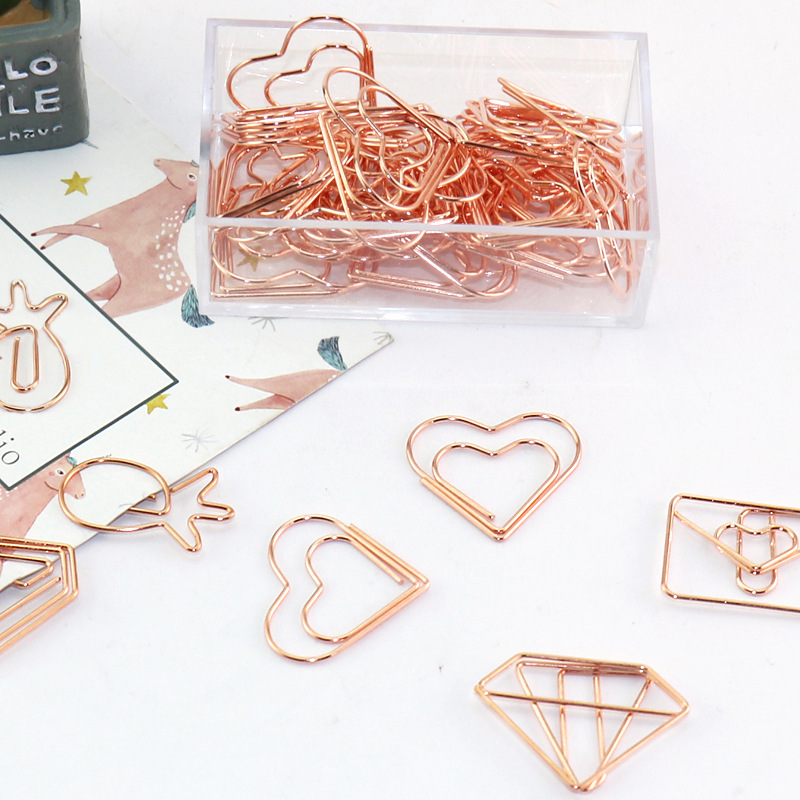 European Rabbit Rose Gold Shape Clip Cute Bookmarks Decorative Creative Paper Clip Paper Clip Manufacturer