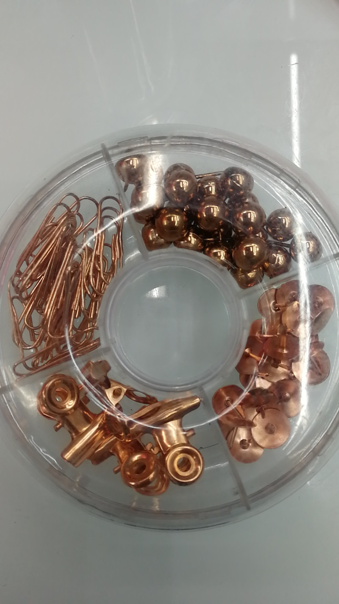 Factory Wholesale Plastic-Covered Paper Clip Bulk Gold 32mm/28mm Paper Clip Electroplated Rose Gold Color round Shape