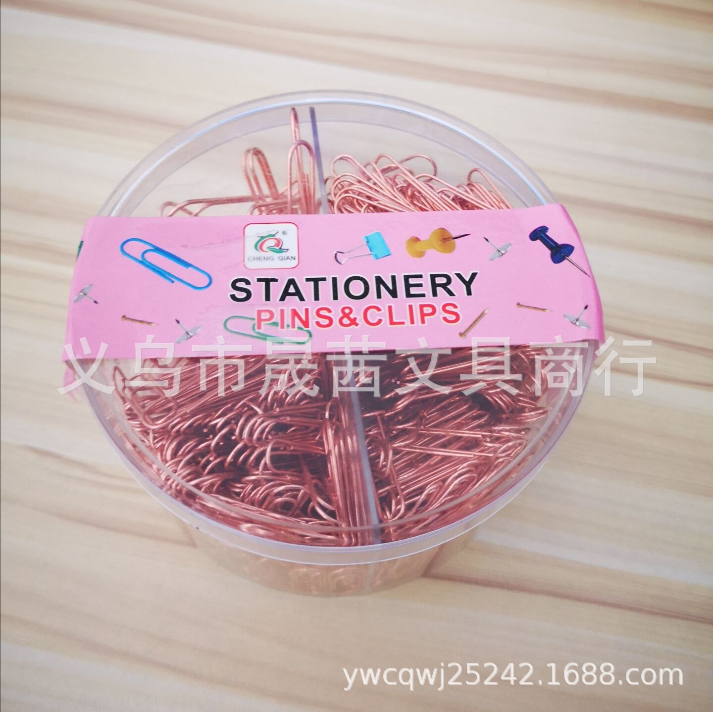 Factory Wholesale Plastic-Covered Paper Clip Bulk Gold 32mm/28mm Paper Clip Electroplated Rose Gold Color round Shape