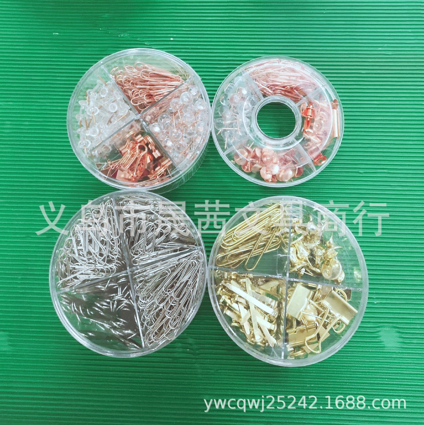 Factory Wholesale Plastic-Covered Paper Clip Bulk Gold 32mm/28mm Paper Clip Electroplated Rose Gold Color round Shape