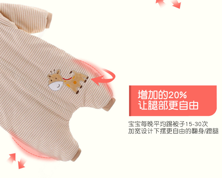 Factory Wholesale Color Cotton Split Leg Sleeping Bag Baby Anti-Kick Quilt Airable Cover Baby Children's Sleeping Bag Baby Autumn and Winter Sleeping Bags