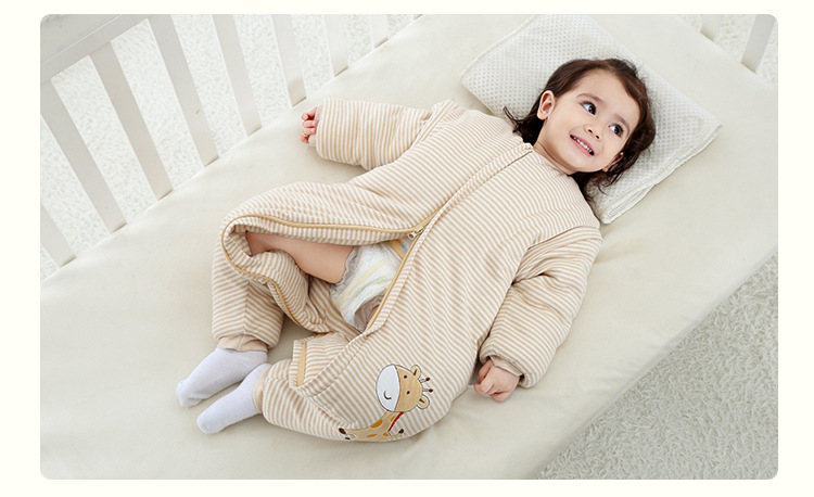 Factory Wholesale Color Cotton Split Leg Sleeping Bag Baby Anti-Kick Quilt Airable Cover Baby Children's Sleeping Bag Baby Autumn and Winter Sleeping Bags
