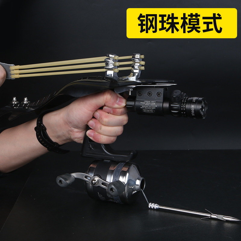 New Black Eagle Fishing Slingshot Green Laser Sight Infrared Set Harpoon Fishing Slingshot