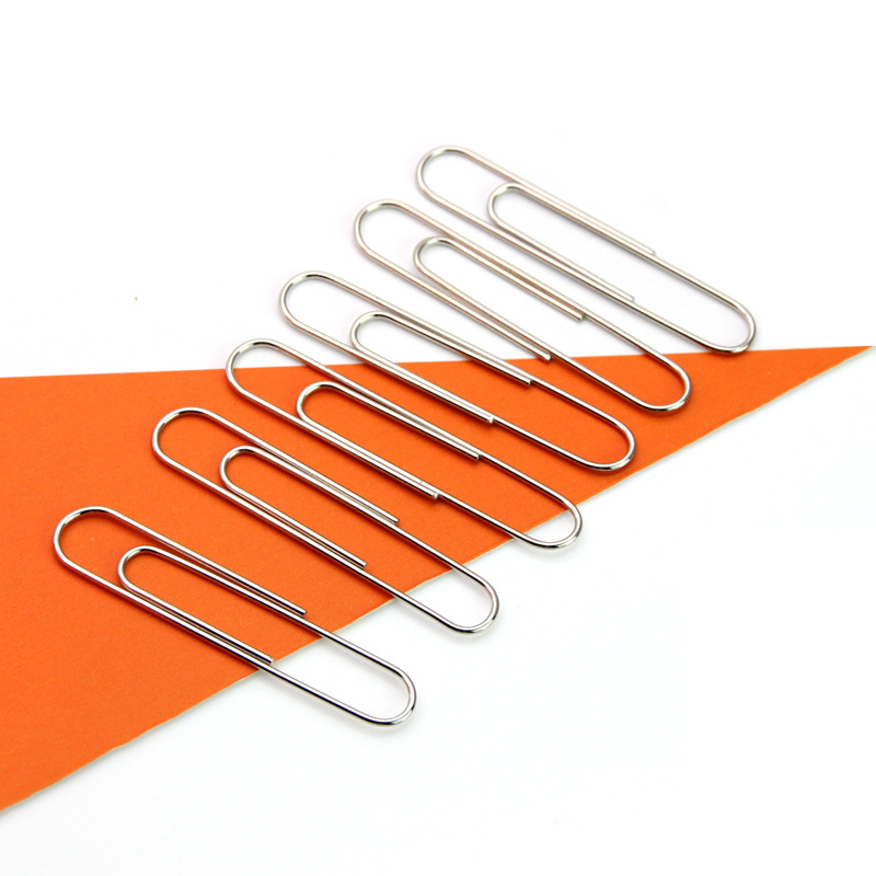 Office Supplies Color Plastic-Covered Paper Clip Nickel Plated Silver Paper Clip File Bookmark Paper Clip Wholesale in Bulk