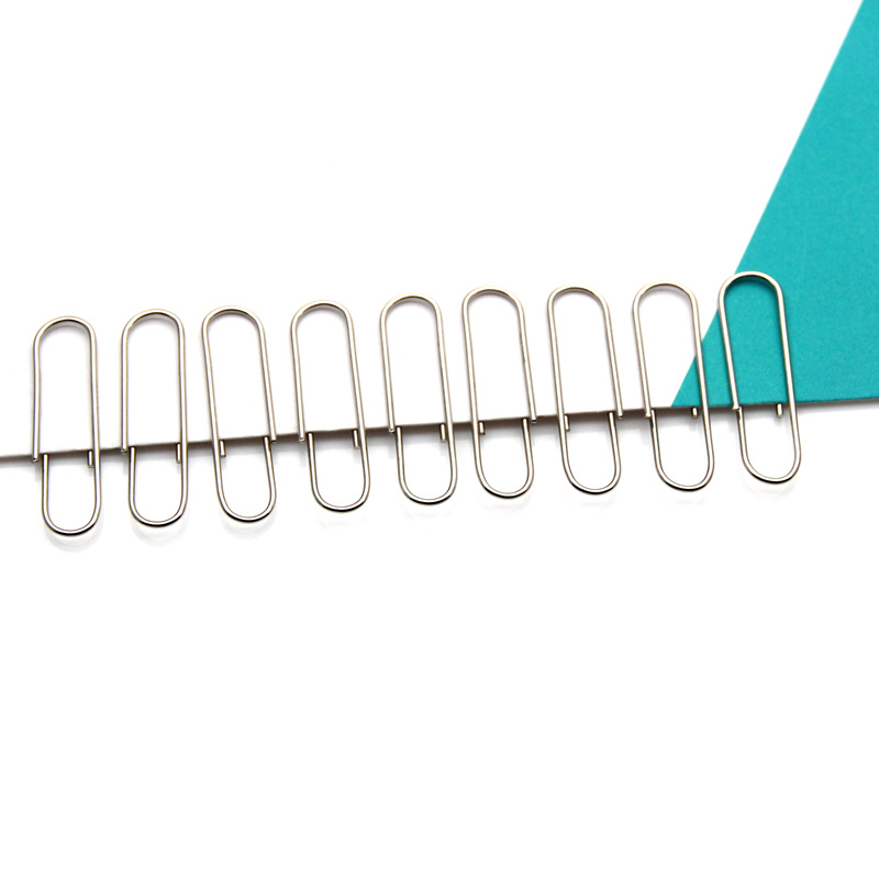 Office Supplies Color Plastic-Covered Paper Clip Nickel Plated Silver Paper Clip File Bookmark Paper Clip Wholesale in Bulk