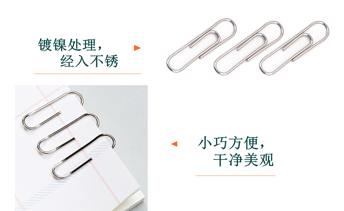 Office Supplies Color Plastic-Covered Paper Clip Nickel Plated Silver Paper Clip File Bookmark Paper Clip Wholesale in Bulk