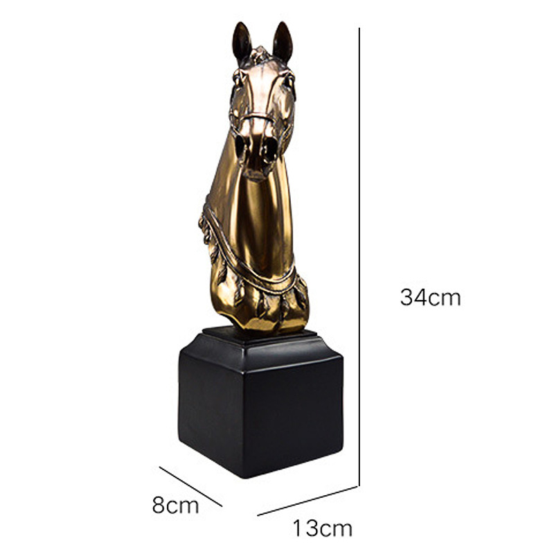 Modern Minimalist War Horse Head Decoration Light Luxury Living Room Study Office Home Decoration &amp; Ornament Resin Crafts