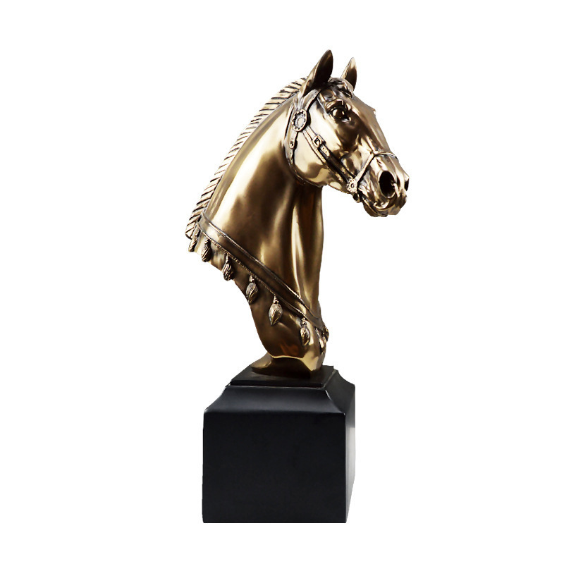 Modern Minimalist War Horse Head Decoration Light Luxury Living Room Study Office Home Decoration &amp; Ornament Resin Crafts