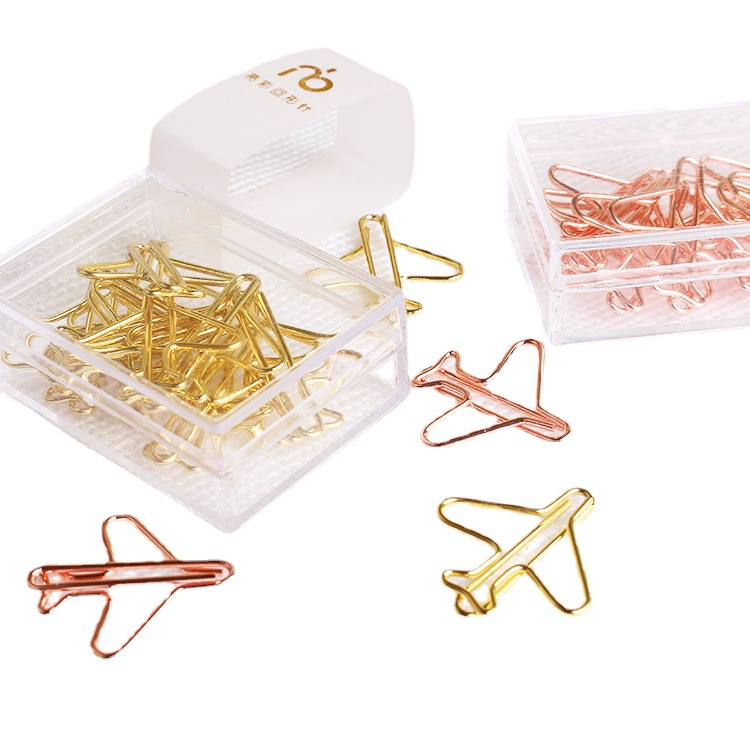 Spot Recommended Airline Creative Gift Aircraft Shape Paper Clip Color Paper Clip Shaped Paper Clips