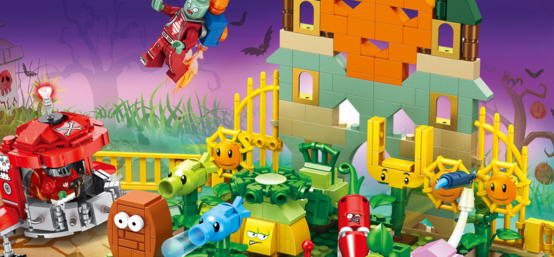 * [A surrogate] Giant elephant JX90066 Ghost Haunted House plant big War zombie block toy for children
