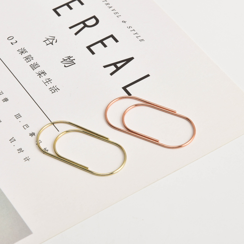 50mm Shaped Paper Clips Creative Customization 20 Pieces Color Paper Clip Metal Rose Gold Boxed Paper Clip