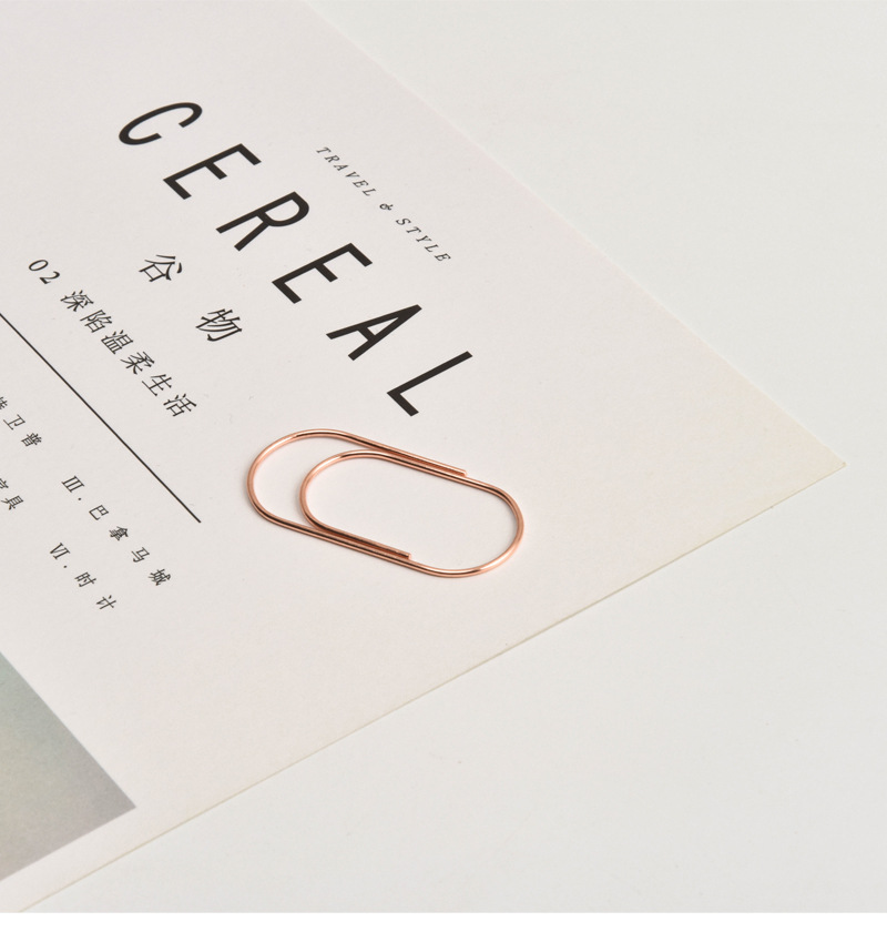 50mm Shaped Paper Clips Creative Customization 20 Pieces Color Paper Clip Metal Rose Gold Boxed Paper Clip