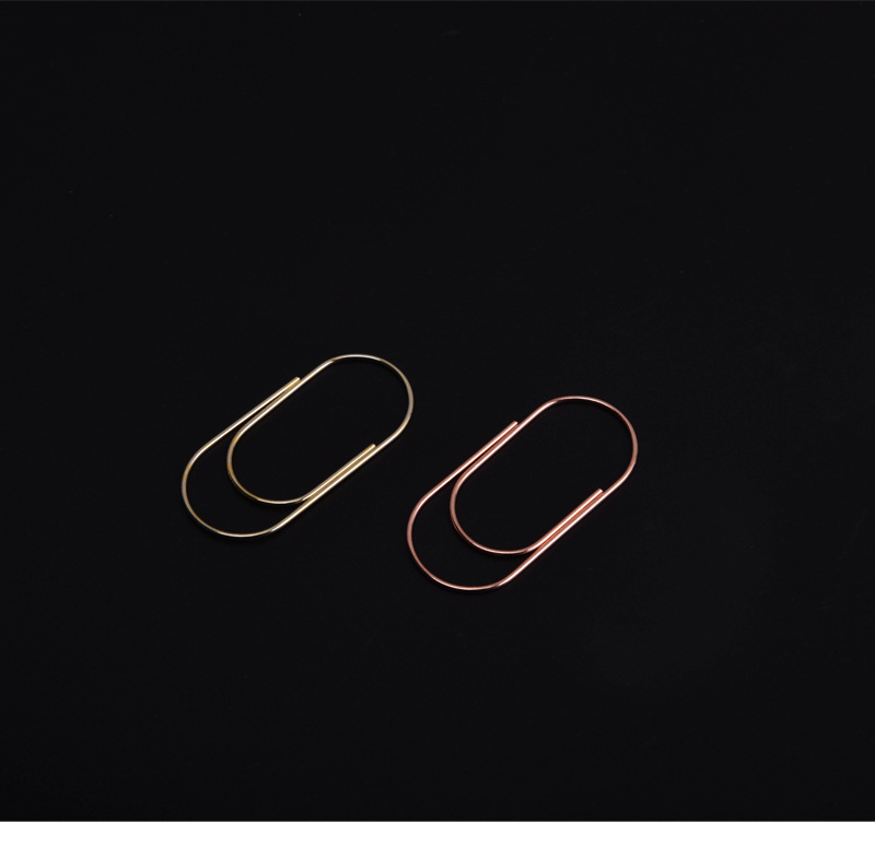 50mm Shaped Paper Clips Creative Customization 20 Pieces Color Paper Clip Metal Rose Gold Boxed Paper Clip