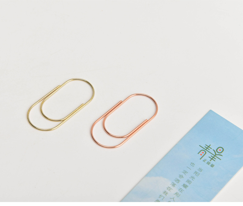 50mm Shaped Paper Clips Creative Customization 20 Pieces Color Paper Clip Metal Rose Gold Boxed Paper Clip