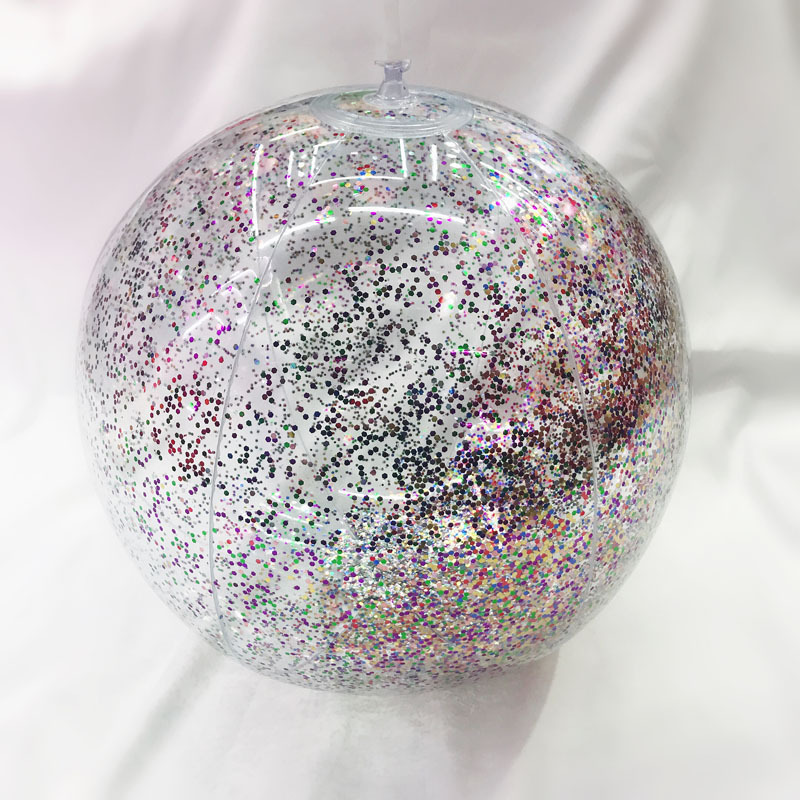 PVC inflatable Beach ball Transparent Flake ball Child Adult toy ball transparent Flake Beach ball filling ball