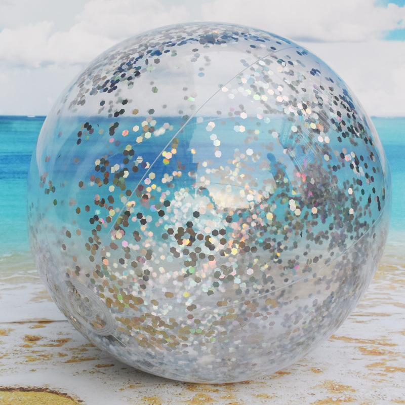 PVC inflatable Beach ball Transparent Flake ball Child Adult toy ball transparent Flake Beach ball filling ball