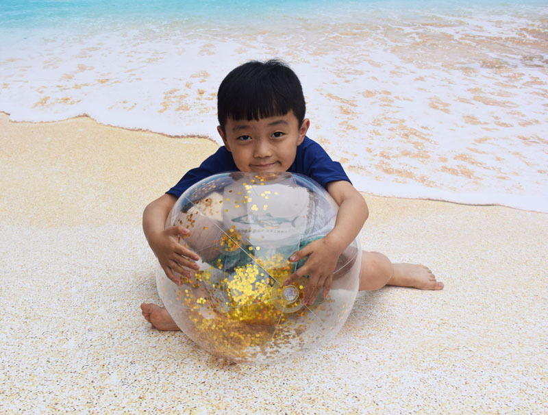 PVC inflatable Beach ball Transparent Flake ball Child Adult toy ball transparent Flake Beach ball filling ball