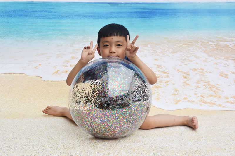PVC inflatable Beach ball Transparent Flake ball Child Adult toy ball transparent Flake Beach ball filling ball