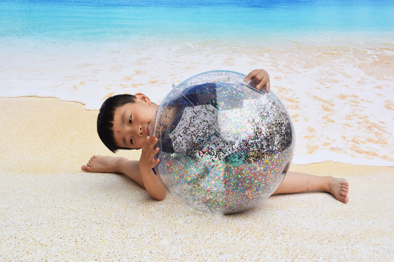 PVC inflatable Beach ball Transparent Flake ball Child Adult toy ball transparent Flake Beach ball filling ball