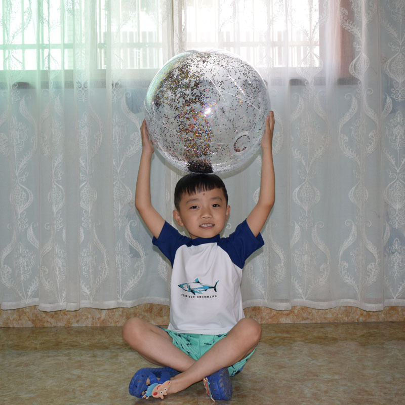 PVC inflatable Beach ball Transparent Flake ball Child Adult toy ball transparent Flake Beach ball filling ball