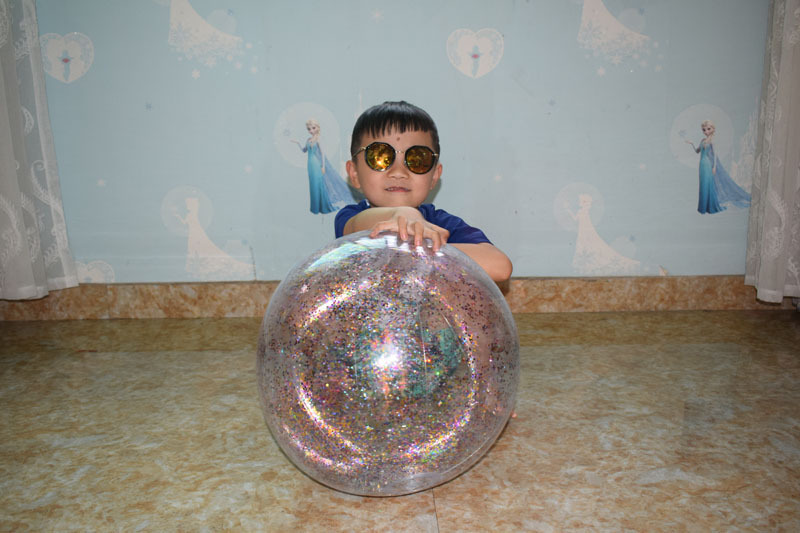 PVC inflatable Beach ball Transparent Flake ball Child Adult toy ball transparent Flake Beach ball filling ball