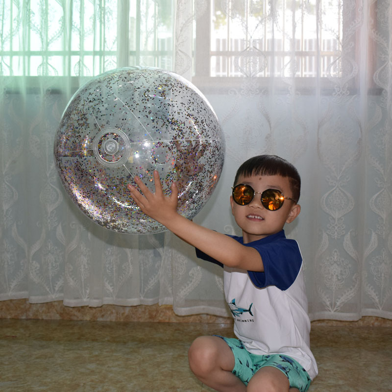 PVC inflatable Beach ball Transparent Flake ball Child Adult toy ball transparent Flake Beach ball filling ball