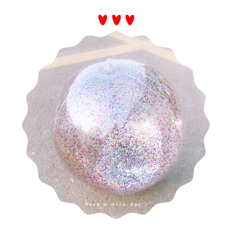 PVC inflatable Beach ball Transparent Flake ball Child Adult toy ball transparent Flake Beach ball filling ball