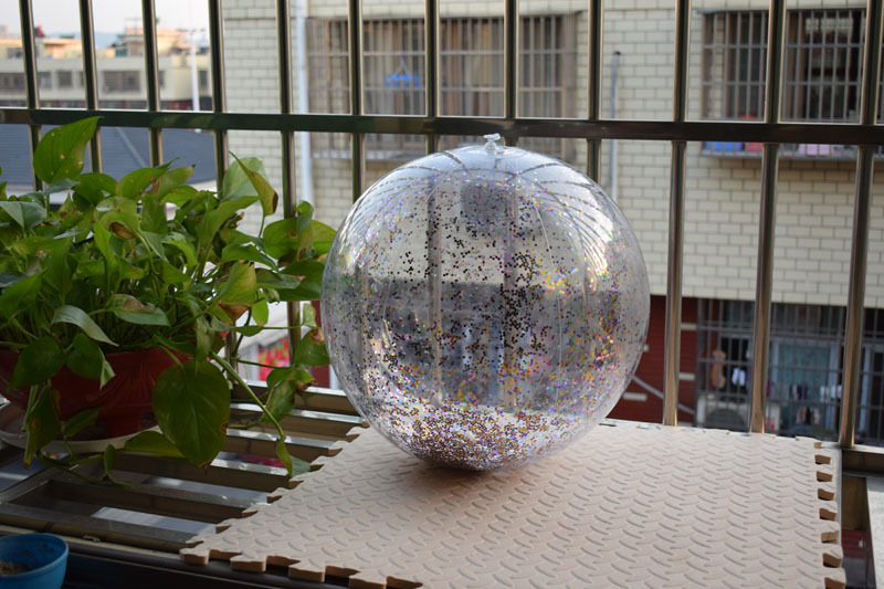 PVC inflatable Beach ball Transparent Flake ball Child Adult toy ball transparent Flake Beach ball filling ball