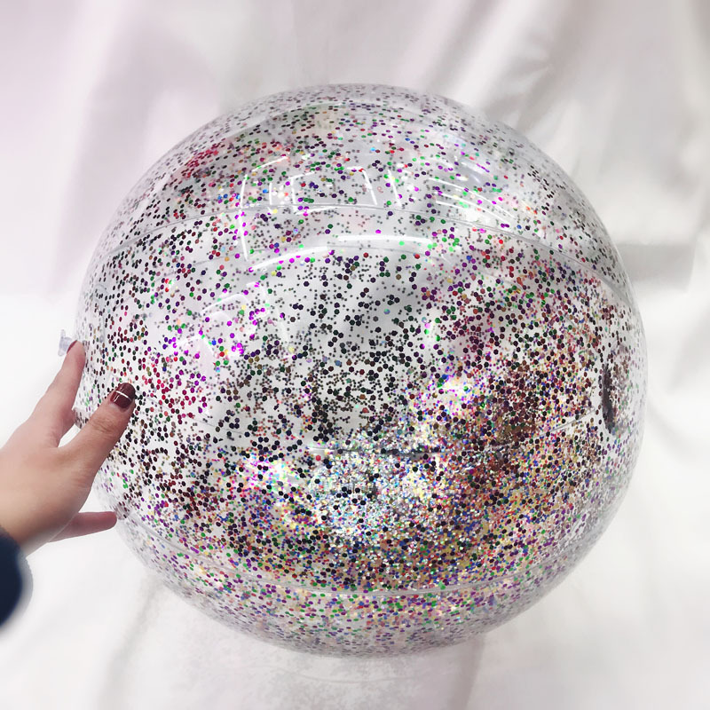 PVC inflatable Beach ball Transparent Flake ball Child Adult toy ball transparent Flake Beach ball filling ball